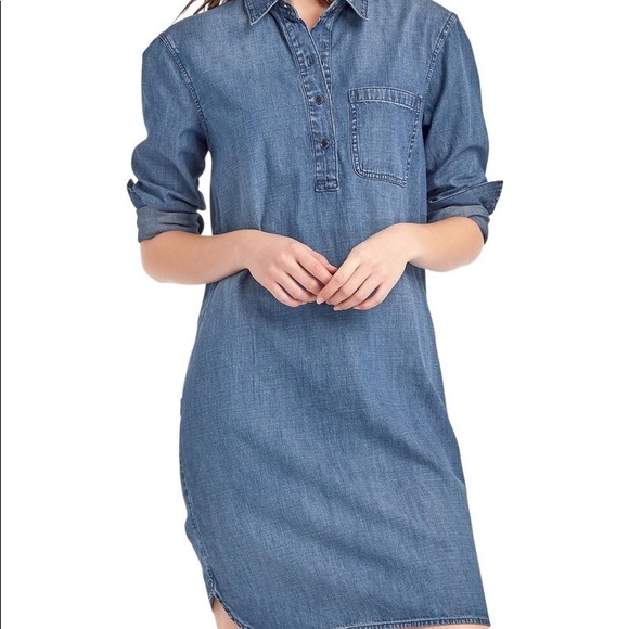 mid length denim dress